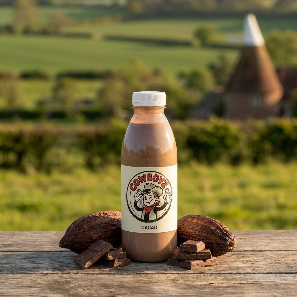 Chocolate and cacao milkshake bottle
